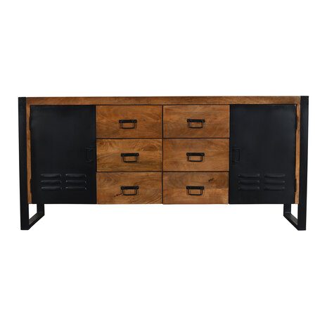 Lizzely Garden & Living Dressoir mangohout Jazzy bruin industrieel 180x85cm Lizzely Garden & Living Dressoir mangohout Jazzy bruin industrieel 180x85cm