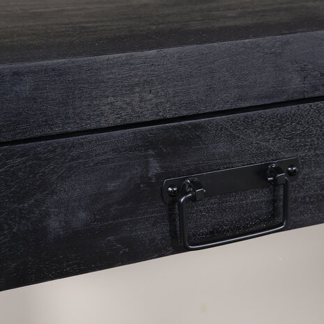 Lizzely Garden & Living Bijzettafel 120cm mangohout Vera zwart Lizzely Garden & Living Bijzettafel 120cm mangohout Vera zwart