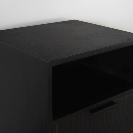 Lizzely Garden & Living Nachtkastje industrieel mangohout bijzettafel Avelyn zwart duurzaam mango side table Lizzely Garden & Living Nachtkastje industrieel mangohout bijzettafel Avelyn zwart duurzaam mango side table