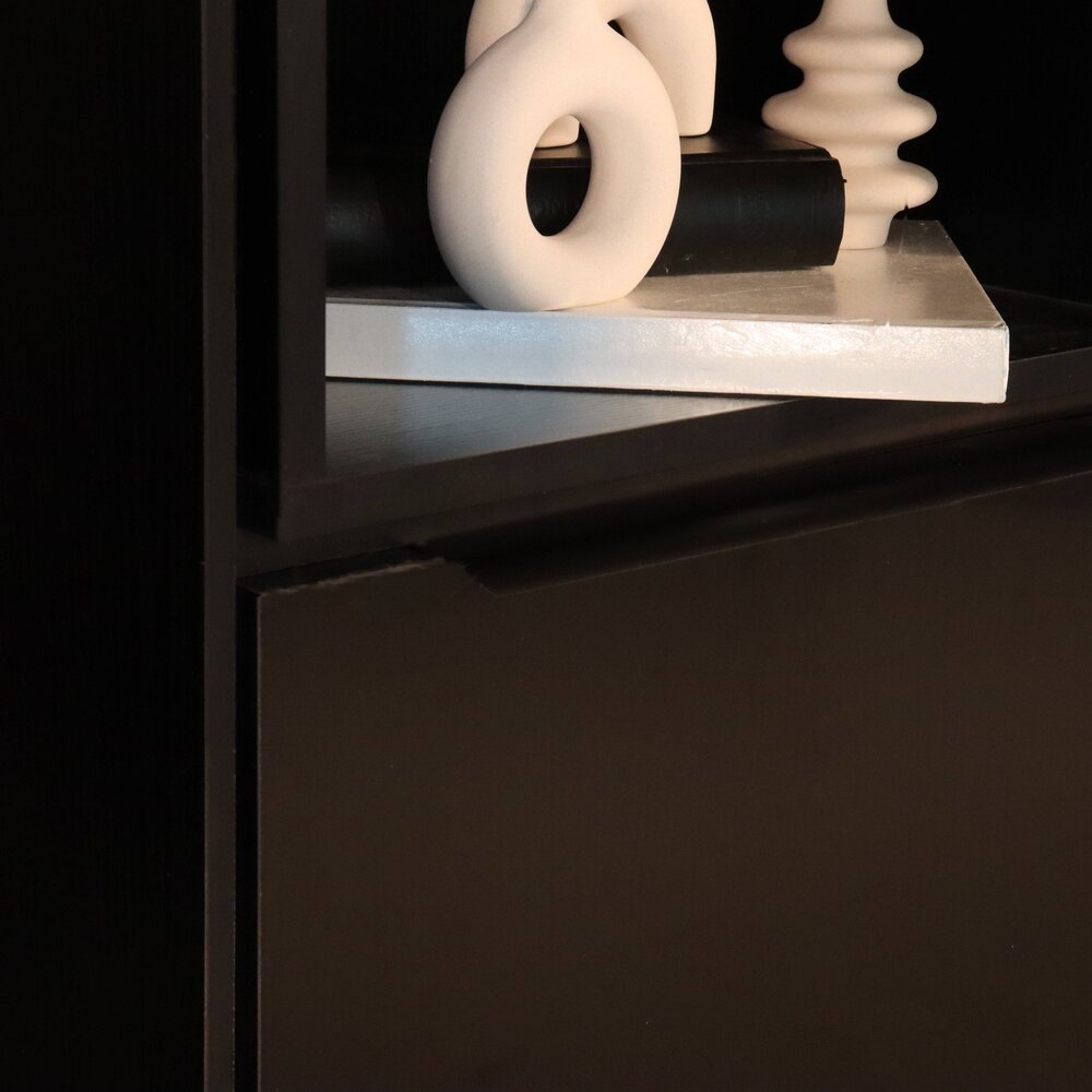 Wandkast melamine Madison zwart 185cm kast