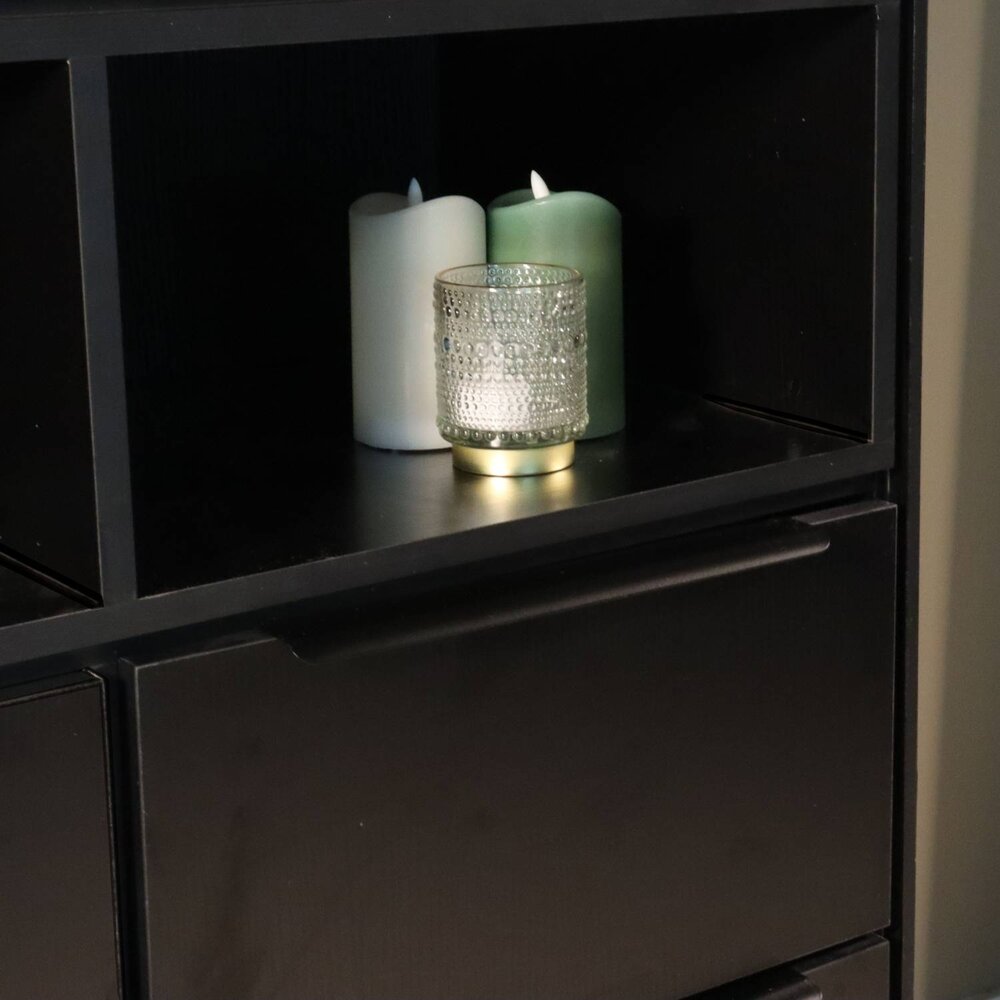 Wandkast melamine Madison zwart 185cm kast