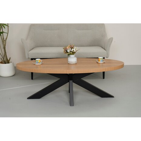 Lizzely Garden & Living Salontafel ovaal melamine lichtbruin Denzel 130cm Lizzely Garden & Living Salontafel ovaal melamine lichtbruin Denzel 130cm