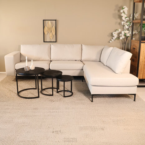 Lizzely Garden & Living Hoekbank Verona 265cm beige chenille rechts Lizzely Garden & Living Hoekbank Verona 265cm beige chenille rechts