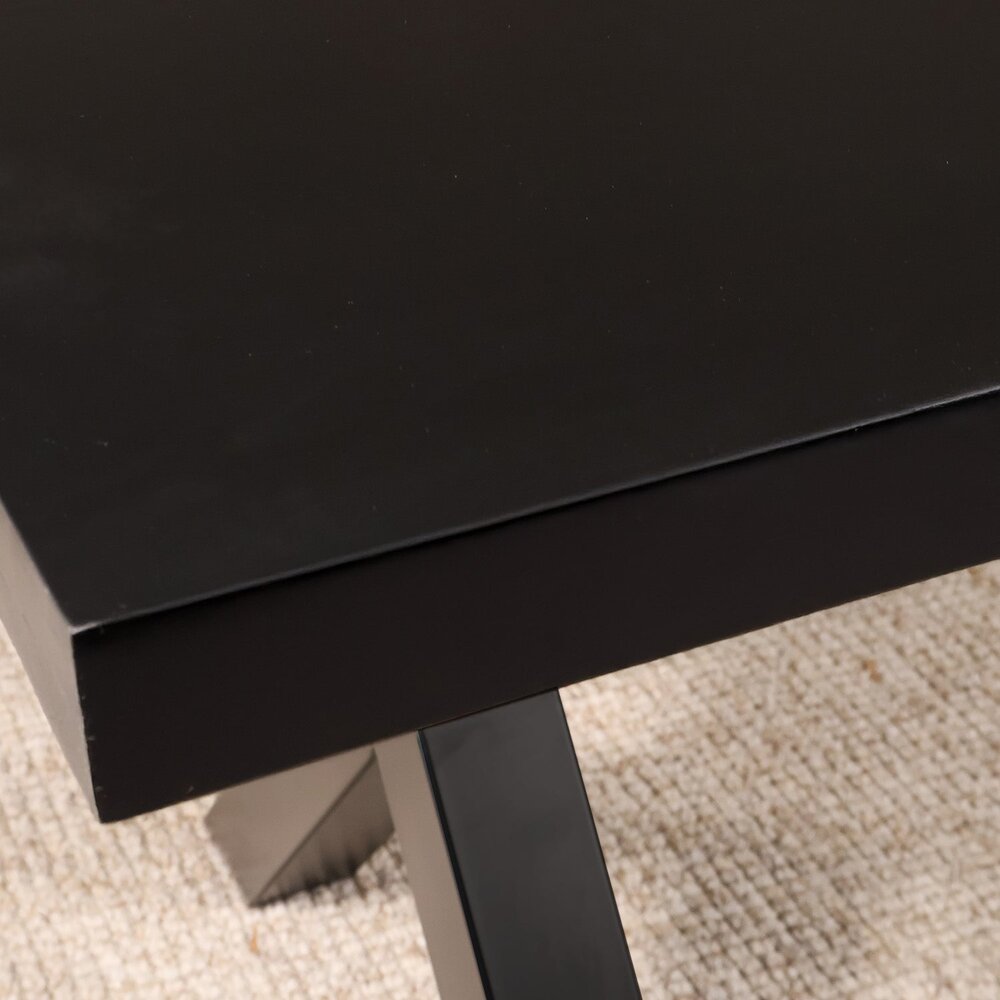 Eettafel Zeno rechthoekig 160cm zwart mangohout Eettafel Zeno rechthoekig 160cm zwart mangohout