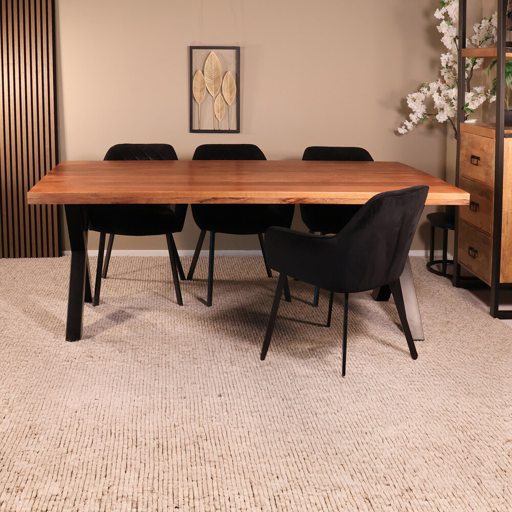 Eettafel Zeno rechthoekig 200cm bruin mangohout Eettafel Zeno rechthoekig 200cm bruin mangohout