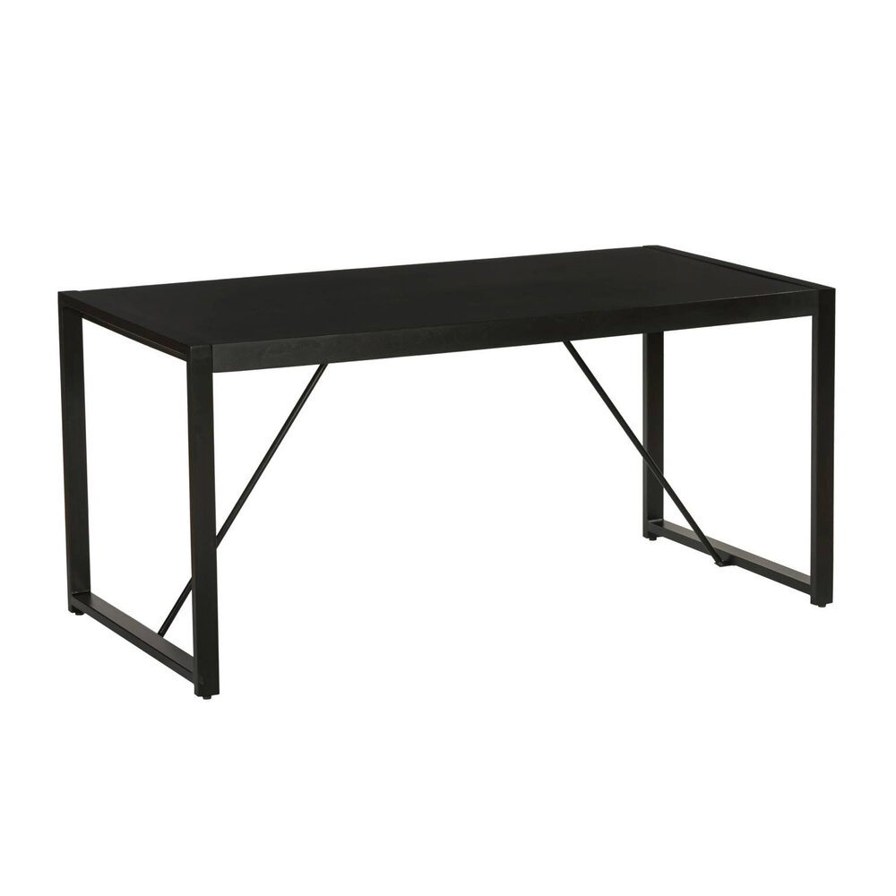 Eettafel Flora rechthoekig 160cm zwart mangohout