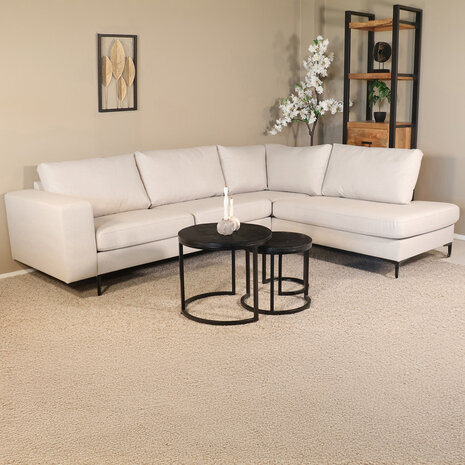 Lizzely Garden & Living Hoekbank Verona 265cm beige chenille rechts Lizzely Garden & Living Hoekbank Verona 265cm beige chenille rechts