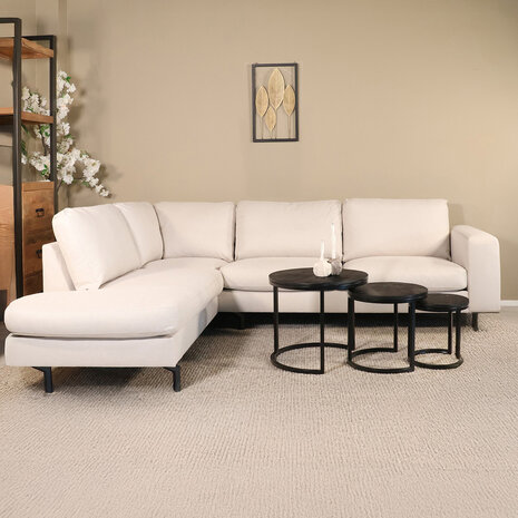 Lizzely Garden & Living Hoekbank Havana 260cm beige chenille links Lizzely Garden & Living Hoekbank Havana 260cm beige chenille links