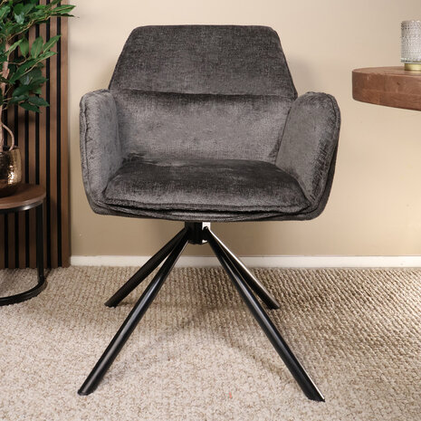 Lizzely Garden & Living Eetkamerstoel draaibaar Capri zwart draaibare eetstoel Lizzely Garden & Living Eetkamerstoel draaibaar Capri zwart draaibare eetstoel