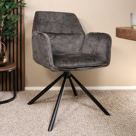 Lizzely Garden & Living Eetkamerstoel draaibaar Capri zwart draaibare eetstoel Lizzely Garden & Living Eetkamerstoel draaibaar Capri zwart draaibare eetstoel