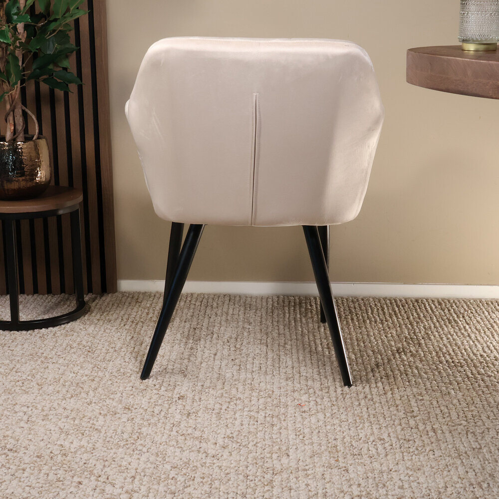 Eetkamerstoel met armleuning Barbara zand eetstoel