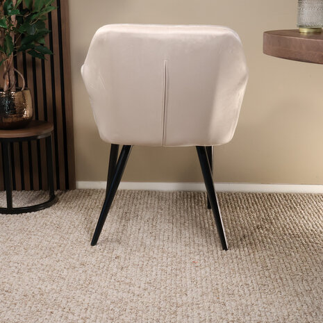 Lizzely Garden & Living Eetkamerstoel met armleuning Barbara zand eetstoel