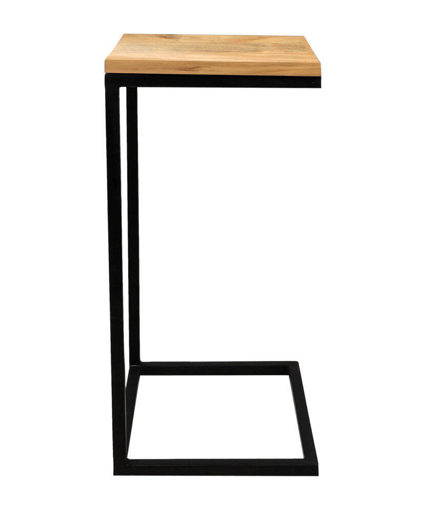 Bijzettafel industrieel Jerry 69cm lichtbruin mangohout Bijzettafel industrieel Jerry 69cm lichtbruin mangohout