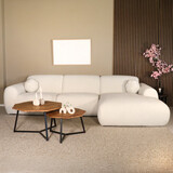 Lizzely Garden & Living Hoekbank Neva 300cm chenille gebroken wit rechts