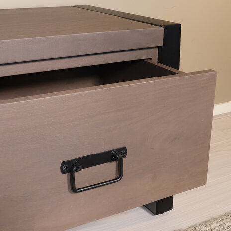 Lizzely Garden & Living TV meubel industrieel Avelyn walnoot mangohout 160cm Lizzely Garden & Living TV meubel industrieel Avelyn walnoot mangohout 160cm