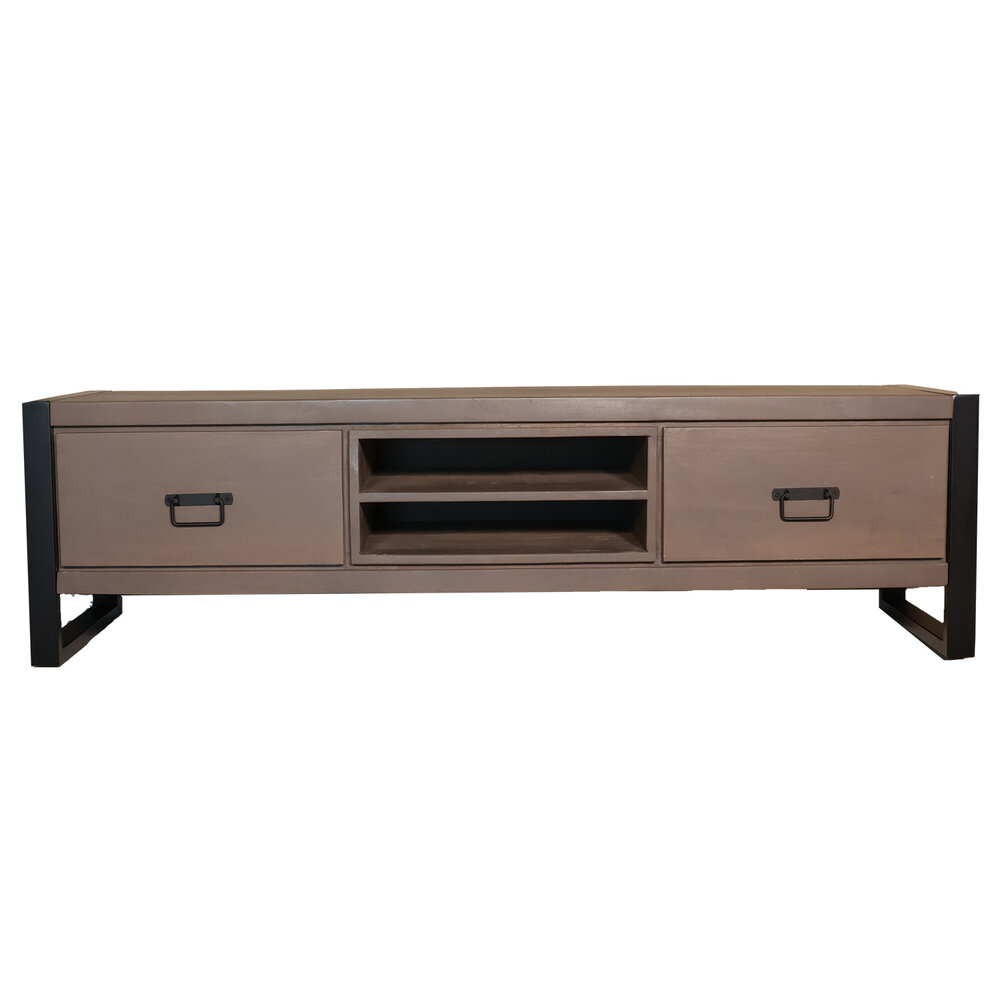 TV meubel industrieel Avelyn walnoot mangohout 160cm TV meubel industrieel Avelyn walnoot mangohout 160cm