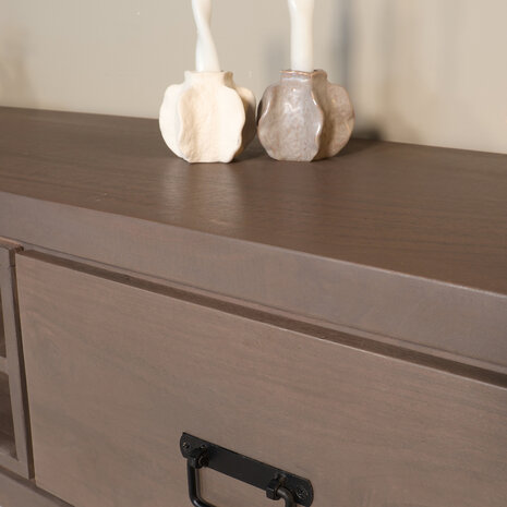 Lizzely Garden & Living TV meubel industrieel Avelyn walnoot mangohout 160cm Lizzely Garden & Living TV meubel industrieel Avelyn walnoot mangohout 160cm