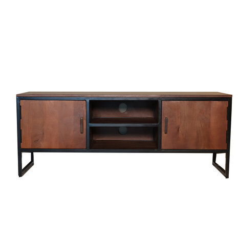 Lizzely Garden & Living TV meubel industrieel Liv walnoot mangohout 130cm lengte Lizzely Garden & Living TV meubel industrieel Liv walnoot mangohout 130cm lengte