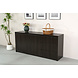Lizzely Garden & Living Dressoir melamine Cassie eiken zwart 180cm Lizzely Garden & Living Dressoir melamine Cassie eiken zwart 180cm