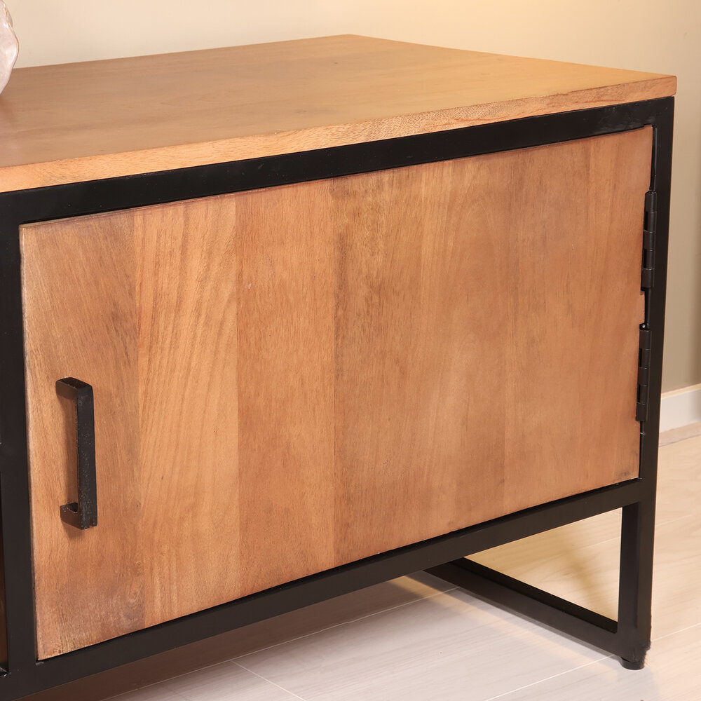 TV meubel industrieel Liv bruin mangohout 180cm lengte TV meubel industrieel Liv bruin mangohout 180cm lengte