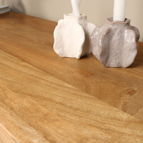 Lizzely Garden & Living TV meubel industrieel Avelyn lichtbruin mangohout 160cm Lizzely Garden & Living TV meubel industrieel Avelyn lichtbruin mangohout 160cm