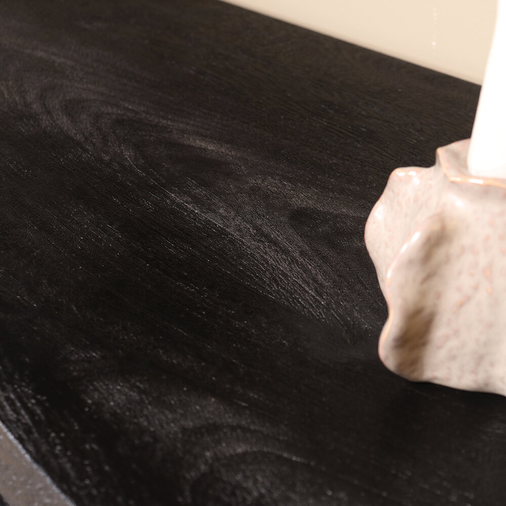 TV meubel industrieel Avelyn zwart mangohout 160cm lengte TV meubel industrieel Avelyn zwart mangohout 160cm lengte