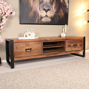 Lizzely Garden & Living Tv meubel bruin mangohout 160cm Avelyn Lizzely Garden & Living Tv meubel bruin mangohout 160cm Avelyn