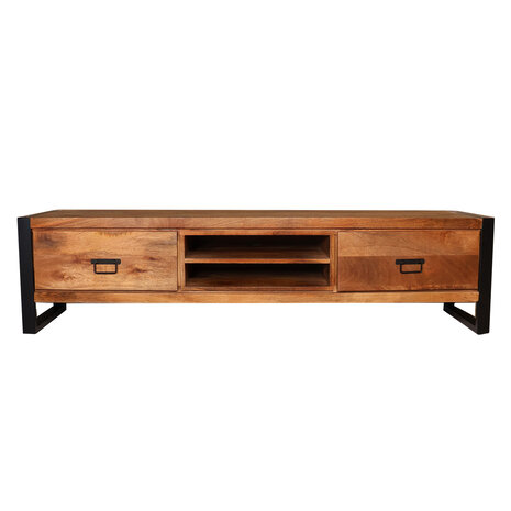 Lizzely Garden & Living TV meubel industrieel Avelyn bruin mangohout 180cm lengte Lizzely Garden & Living TV meubel industrieel Avelyn bruin mangohout 180cm lengte