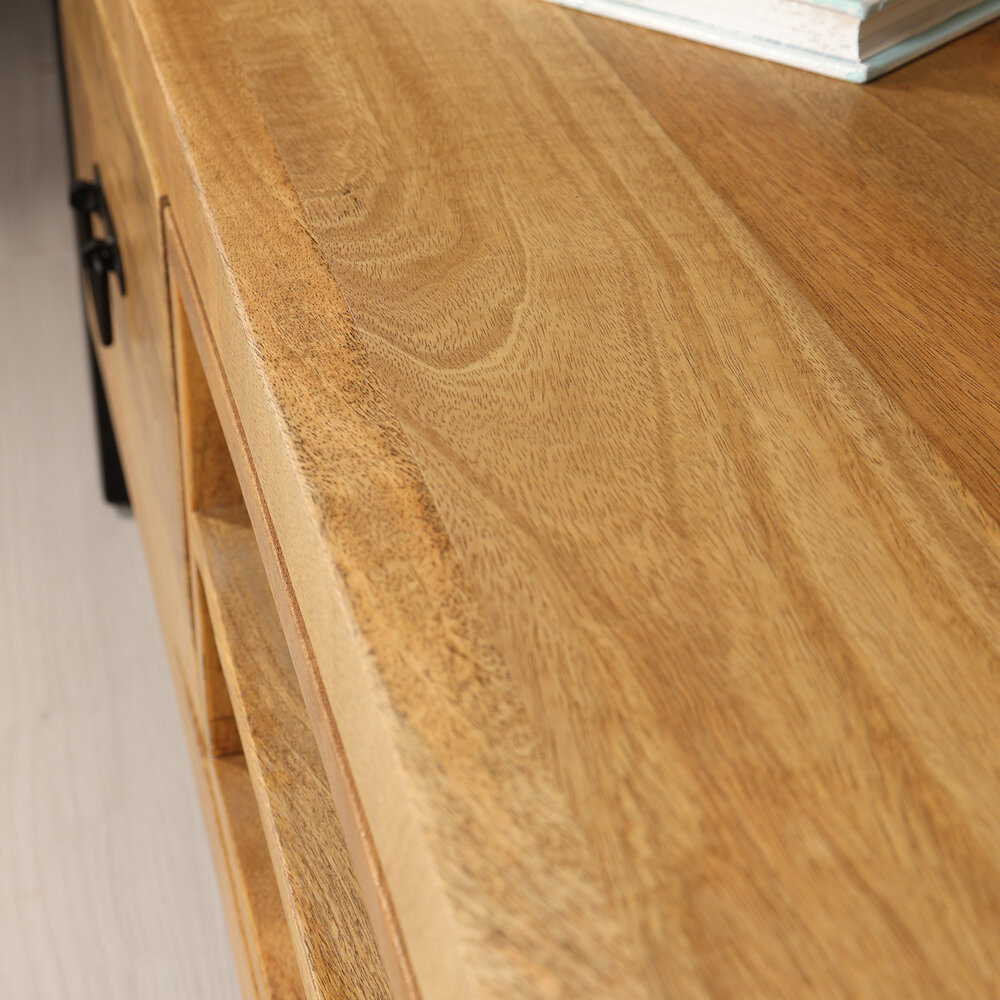 TV meubel industrieel Avelyn lichtbruin mangohout 200cm TV meubel industrieel Avelyn lichtbruin mangohout 200cm