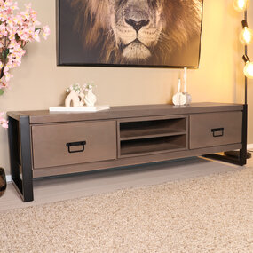 Lizzely Garden & Living Tv meubel walnoot mangohout 160cm Avelyn Lizzely Garden & Living Tv meubel walnoot mangohout 160cm Avelyn