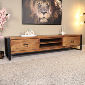 Lizzely Garden & Living Tv meubel bruin mangohout 200cm Avelyn Lizzely Garden & Living Tv meubel bruin mangohout 200cm Avelyn