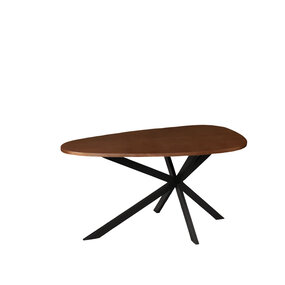 Lizzely Garden & Living Eettafel organisch Jillian 160cm bruin eiken fineer Lizzely Garden & Living Eettafel organisch Jillian 160cm bruin eiken fineer