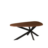 Lizzely Garden & Living Eettafel organisch Jillian 180cm bruin eiken fineer Lizzely Garden & Living Eettafel organisch Jillian 180cm bruin eiken fineer