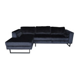 Lizzely Garden & Living Hoekbank Tavero zwart velvet 280cm links
