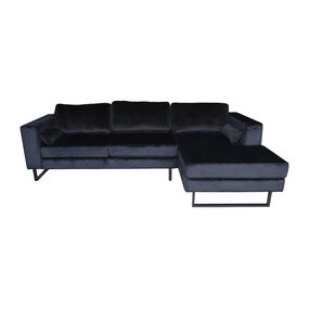 Lizzely Garden & Living Hoekbank Tavero zwart velvet 280cm rechts Lizzely Garden & Living Hoekbank Tavero zwart velvet 280cm rechts