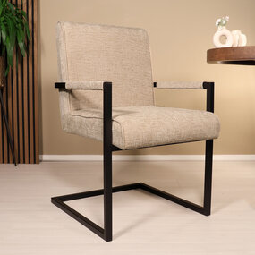 Lizzely Garden & Living Eetkamerstoel beige chenille Milan