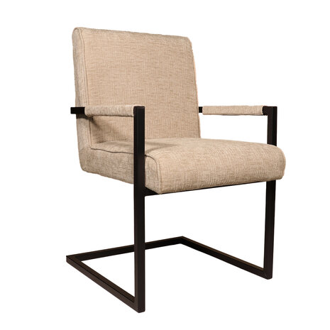 Lizzely Garden & Living Eetkamerstoel met armleuning Milan beige chenille Lizzely Garden & Living Eetkamerstoel met armleuning Milan beige chenille