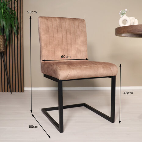 Lizzely Garden & Living Eetkamerstoel Chester beige microvezel Lizzely Garden & Living Eetkamerstoel Chester beige microvezel