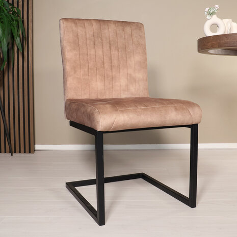 Lizzely Garden & Living Eetkamerstoel Chester beige microvezel Lizzely Garden & Living Eetkamerstoel Chester beige microvezel