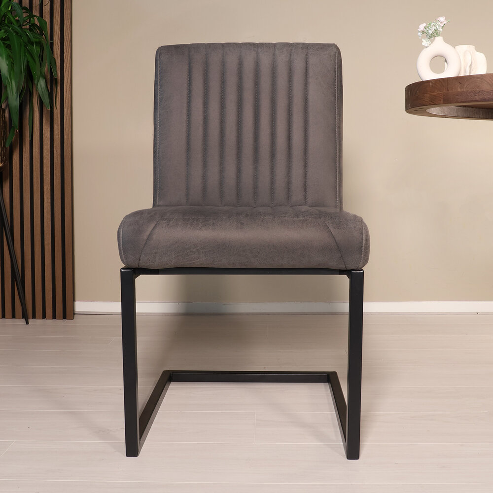 Eetkamerstoel Chester antraciet microvezel