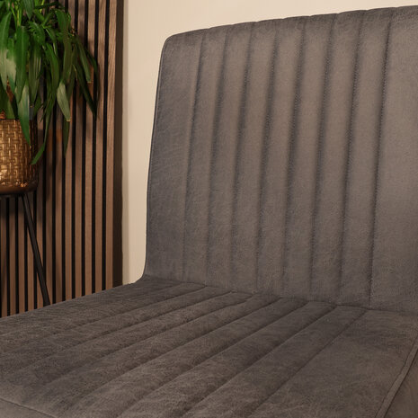 Lizzely Garden & Living Eetkamerstoel Chester antraciet microvezel