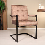 Lizzely Garden & Living Eetkamerstoel beige velvet Milan Lizzely Garden & Living Eetkamerstoel beige velvet Milan