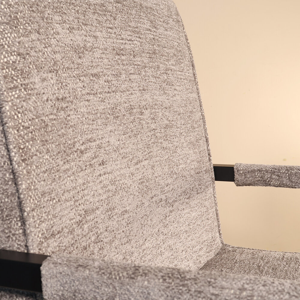 Eetkamerstoel met armleuning Milan grijs chenille