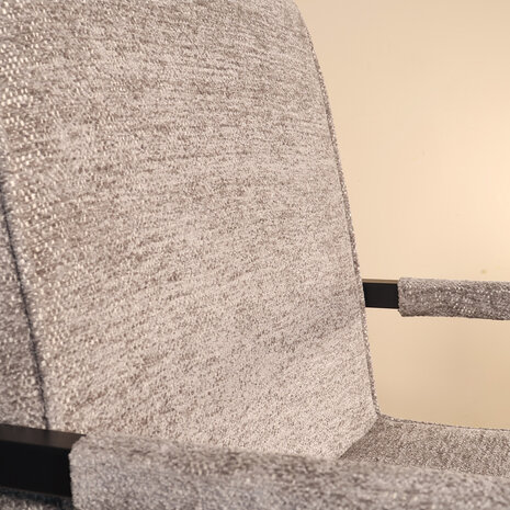 Lizzely Garden & Living Eetkamerstoel met armleuning Milan grijs chenille