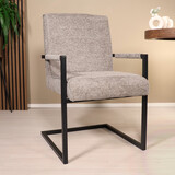 Lizzely Garden & Living Eetkamerstoel grijs chenille Milan Lizzely Garden & Living Eetkamerstoel grijs chenille Milan