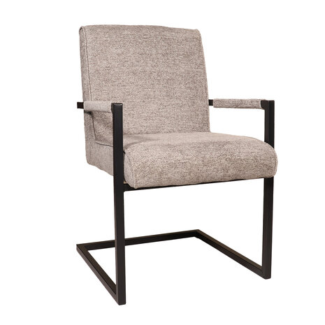 Lizzely Garden & Living Eetkamerstoel met armleuning Milan grijs chenille