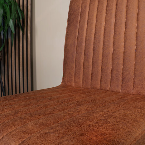 Lizzely Garden & Living Eetkamerstoel Chester cognac microvezel Lizzely Garden & Living Eetkamerstoel Chester cognac microvezel