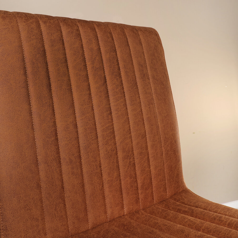 Eetkamerstoel Chester cognac microvezel Eetkamerstoel Chester cognac microvezel