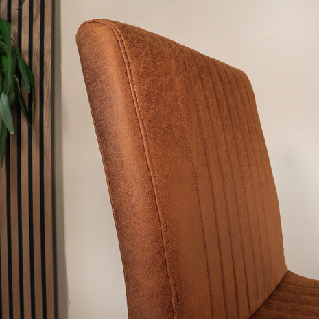 Lizzely Garden & Living Eetkamerstoel Chester cognac microvezel Lizzely Garden & Living Eetkamerstoel Chester cognac microvezel