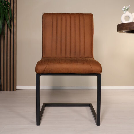 Lizzely Garden & Living Eetkamerstoel Chester cognac microvezel Lizzely Garden & Living Eetkamerstoel Chester cognac microvezel